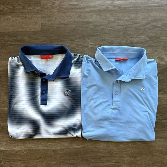 Redvanly Polo Shirt Mens XL Striped Solid Performance Golf Stretch Casual Lot - Picture 1 of 9